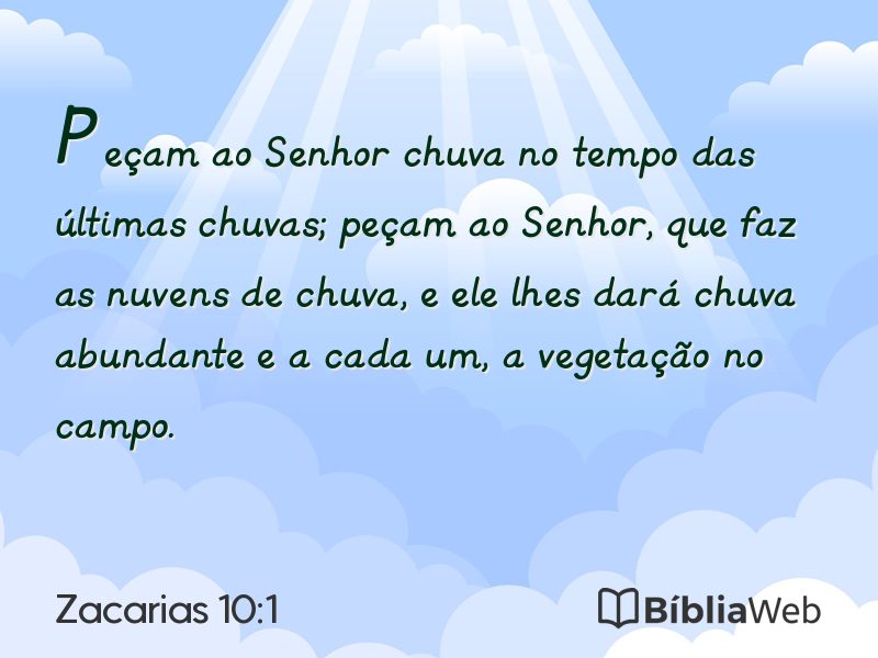 Zacarias 10:1 em imagem para compartilhar