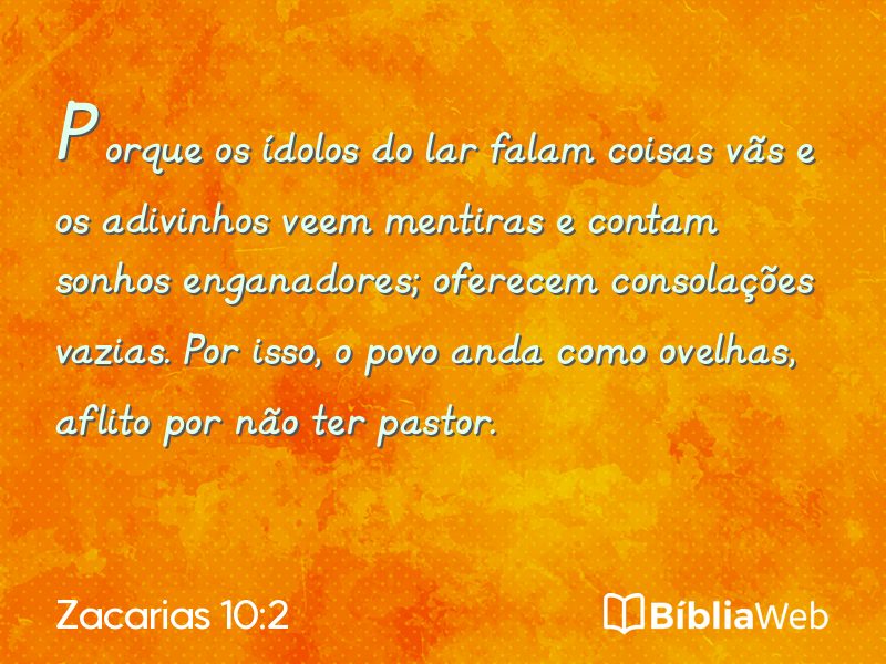 Zacarias 10:2 em imagem para compartilhar