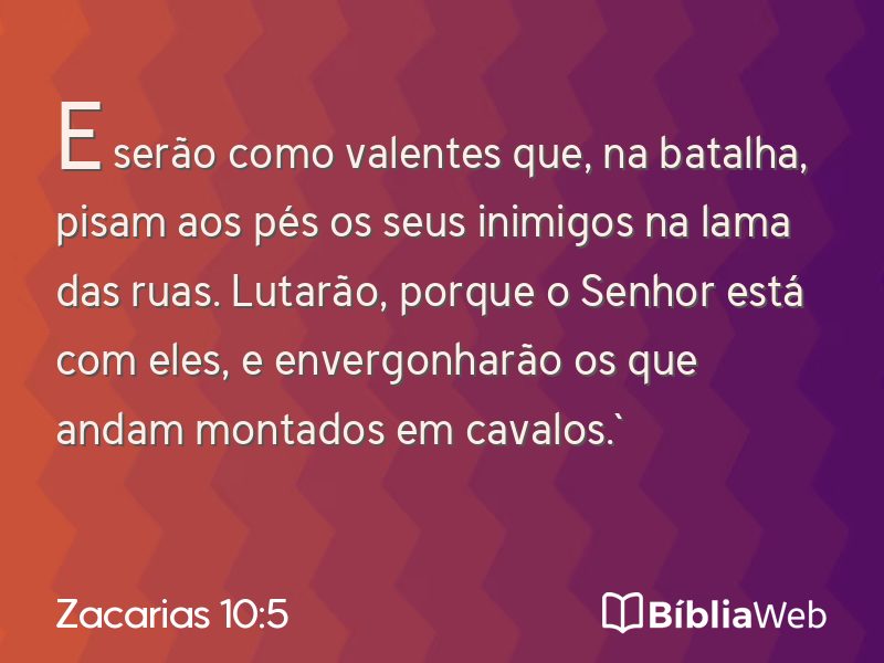 Zacarias 10:5 em imagem para compartilhar