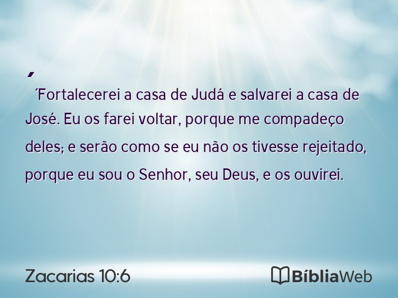 Zacarias 10:6 em imagem para compartilhar