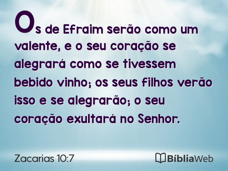 Zacarias 10:7 em imagem para compartilhar