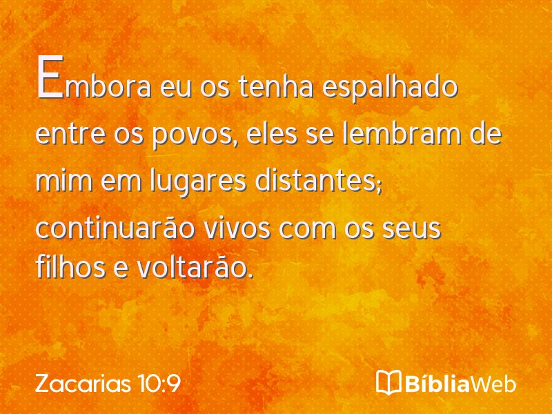 Zacarias 10:9 em imagem para compartilhar