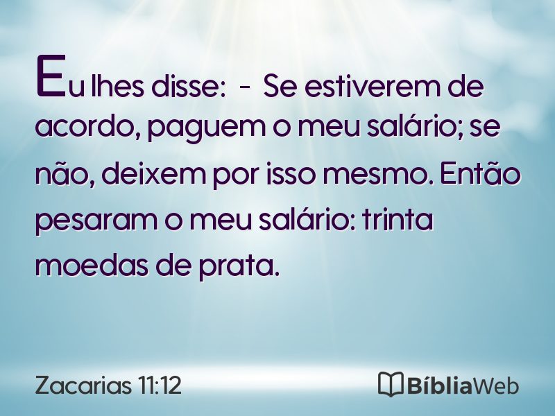 Zacarias 11:12 em imagem para compartilhar