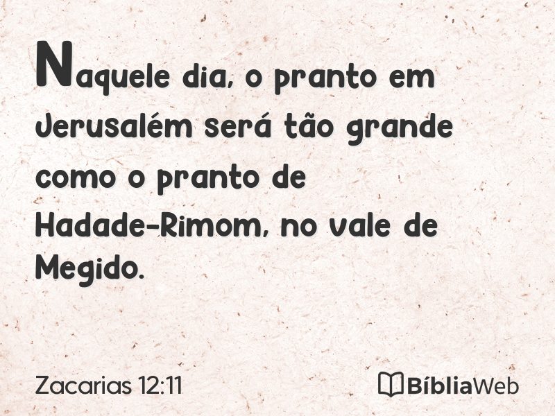 Zacarias 12:11 em imagem para compartilhar