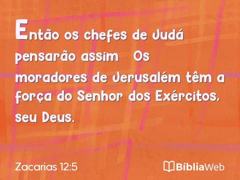 Zacarias 12:5 em imagem para compartilhar
