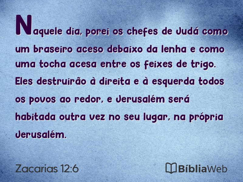 Zacarias 12:6 em imagem para compartilhar