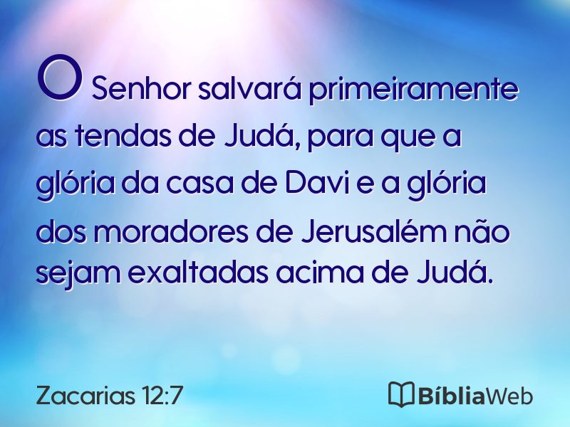 Zacarias 12:7 em imagem para compartilhar