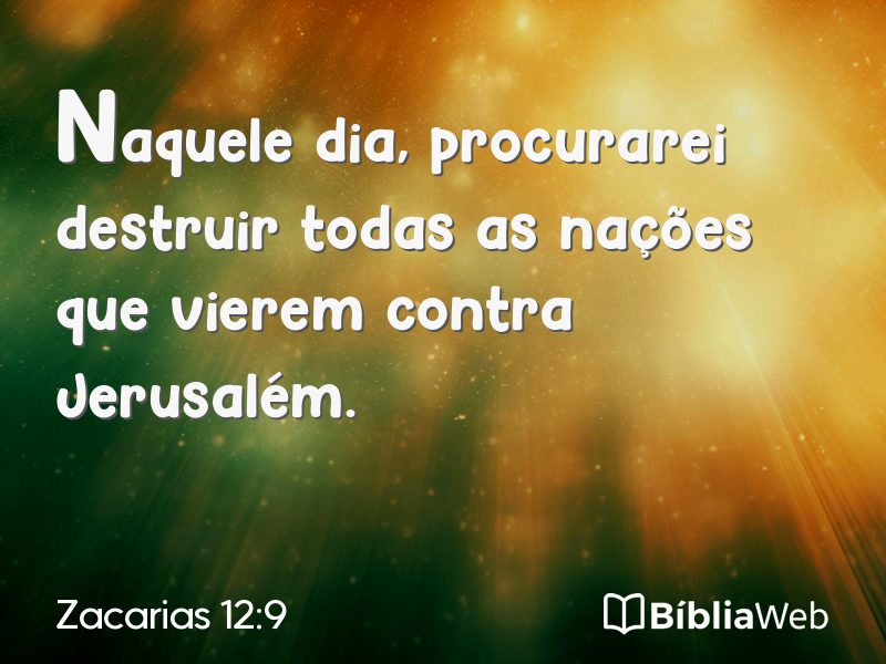 Zacarias 12:9 em imagem para compartilhar