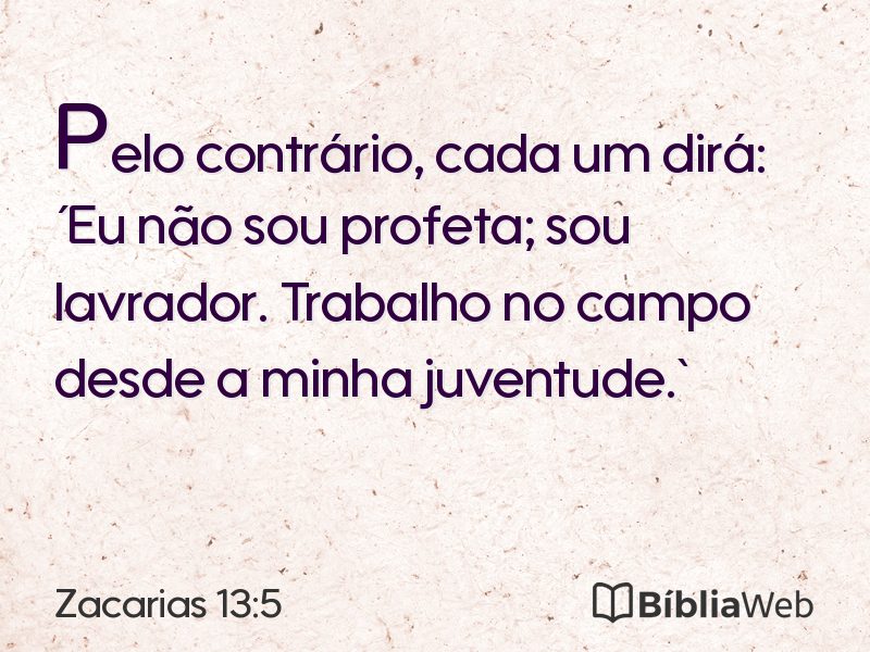 Zacarias 13:5 em imagem para compartilhar