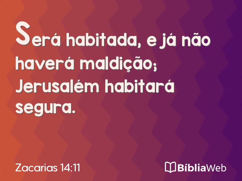 Zacarias 14:11 em imagem para compartilhar