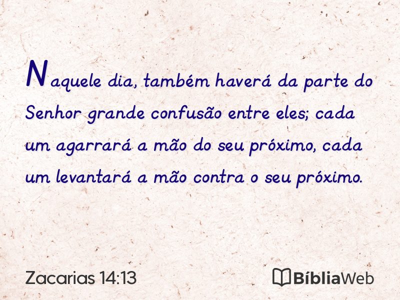 Zacarias 14:13 em imagem para compartilhar