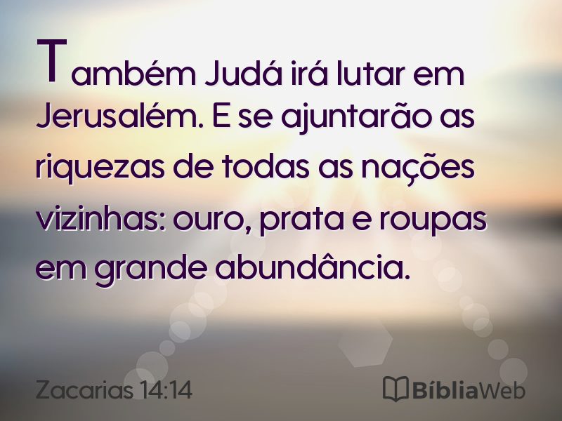 Zacarias 14:14 em imagem para compartilhar