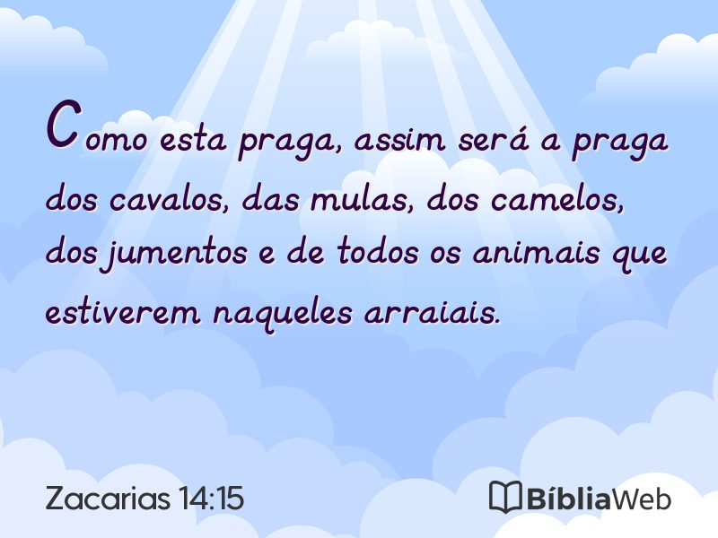 Zacarias 14:15 em imagem para compartilhar