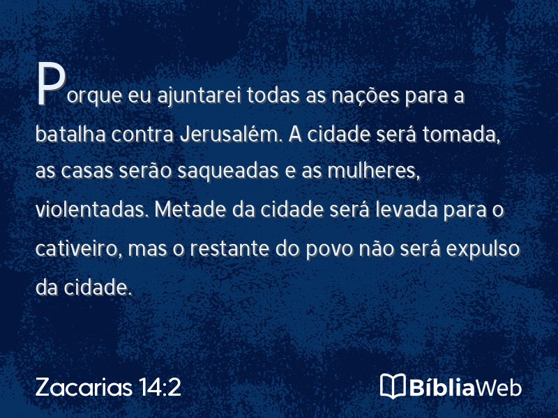 Zacarias 14:2 em imagem para compartilhar
