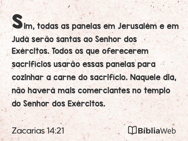 Zacarias 14:21 em imagem para compartilhar