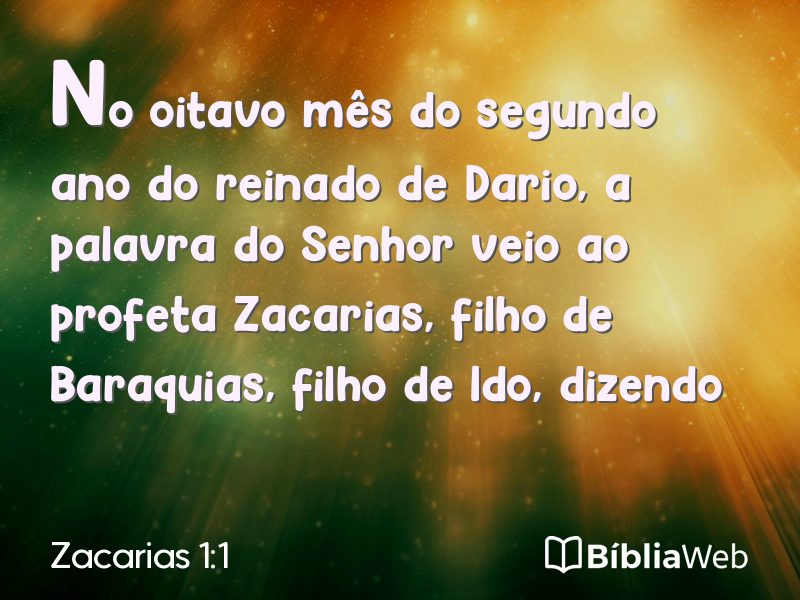 Zacarias 1:1 em imagem para compartilhar