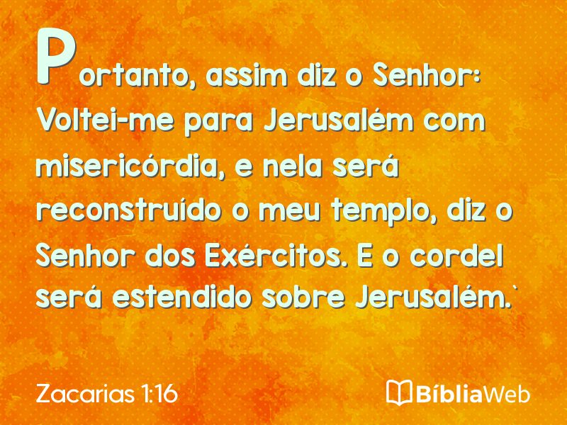 Zacarias 1:16 em imagem para compartilhar