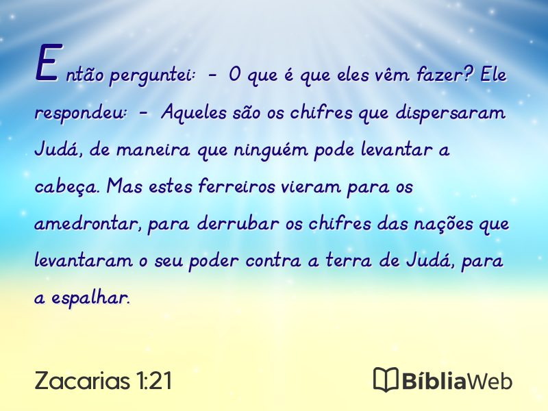 Zacarias 1:21 em imagem para compartilhar