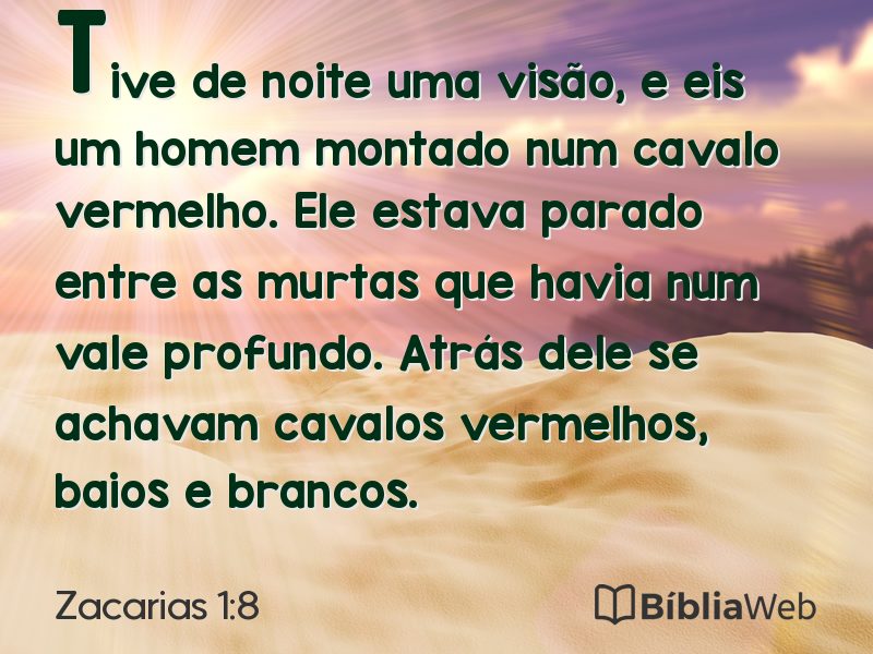 Zacarias 1:8 em imagem para compartilhar
