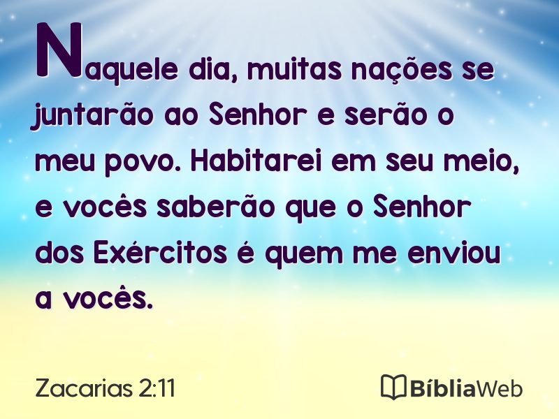 Zacarias 2:11 em imagem para compartilhar