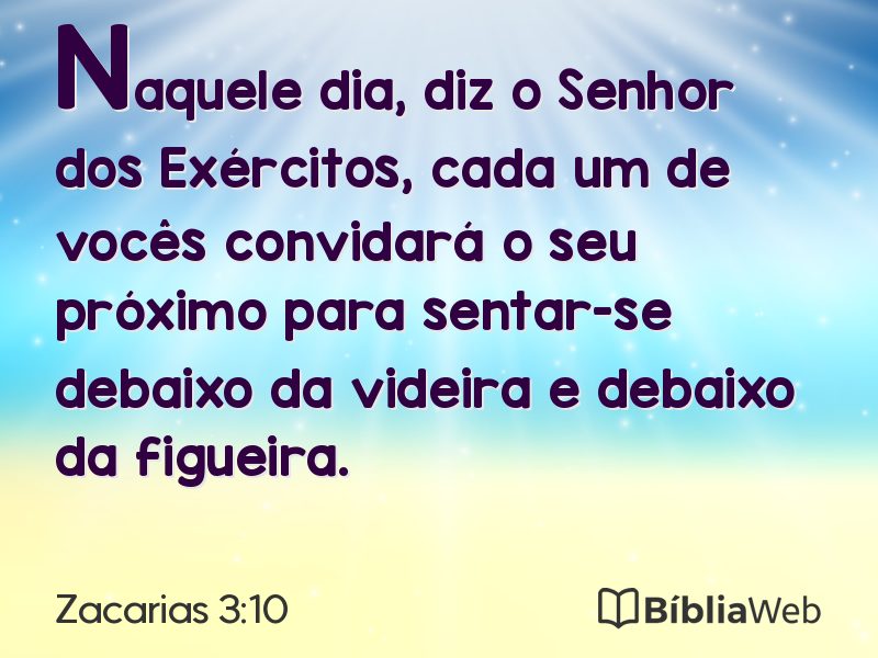 Zacarias 3:10 em imagem para compartilhar