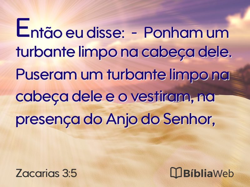 Zacarias 3:5 em imagem para compartilhar