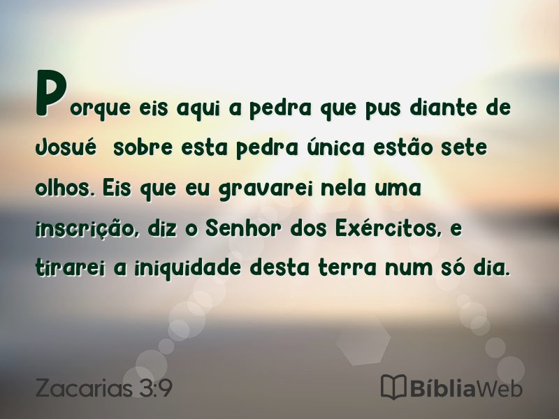 Zacarias 3:9 em imagem para compartilhar