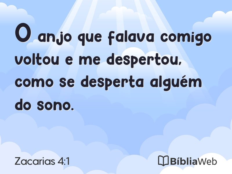 Zacarias 4:1 em imagem para compartilhar