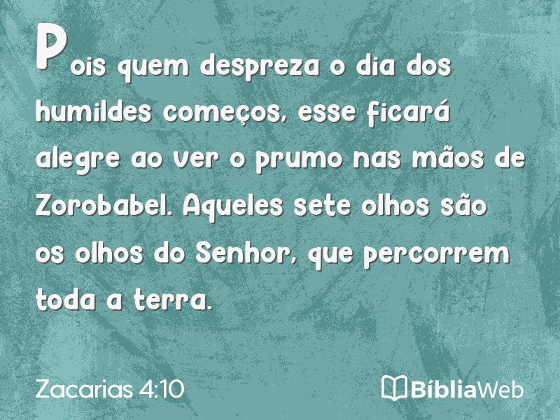 Zacarias 4:10 em imagem para compartilhar