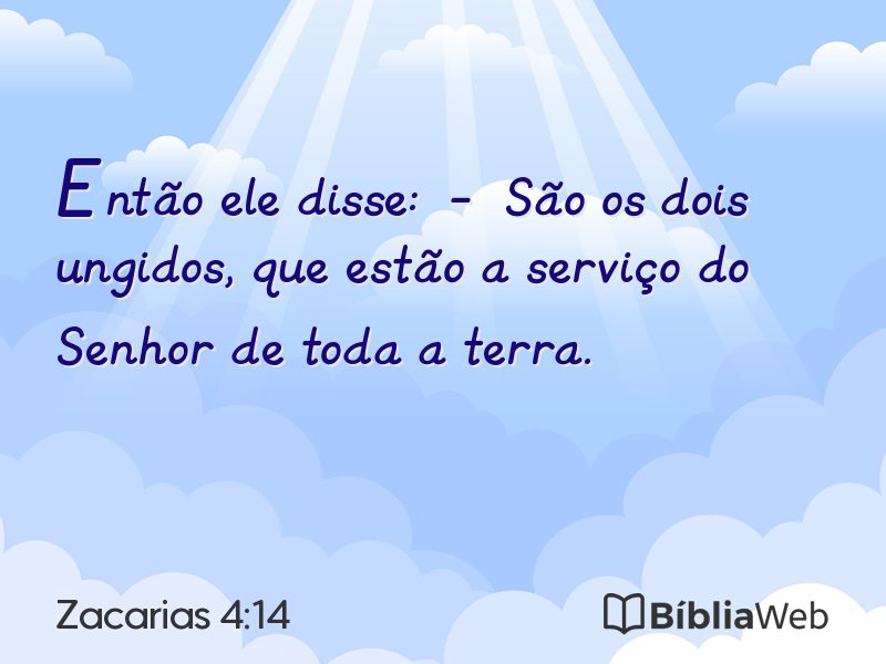 Zacarias 4:14 em imagem para compartilhar