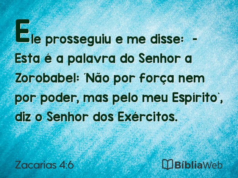 Zacarias 4:6 em imagem para compartilhar