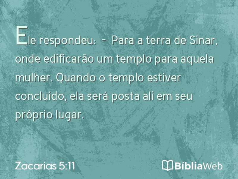 Zacarias 5:11 em imagem para compartilhar