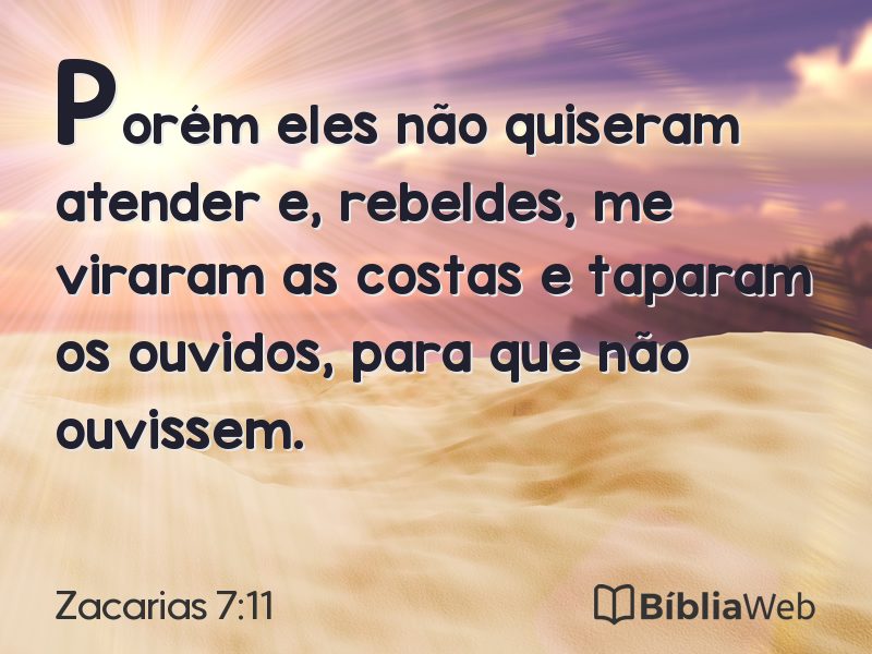 Zacarias 7:11 em imagem para compartilhar
