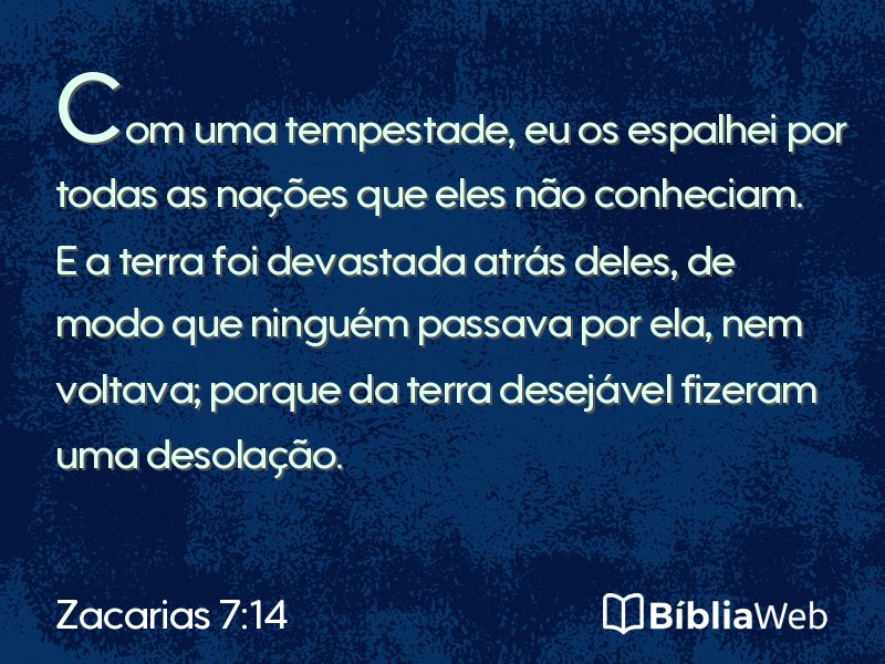 Zacarias 7:14 em imagem para compartilhar