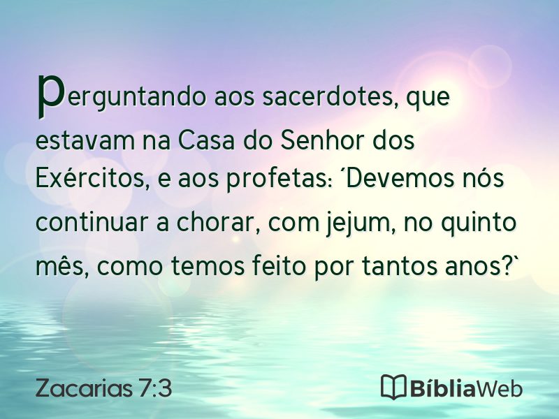 Zacarias 7:3 em imagem para compartilhar