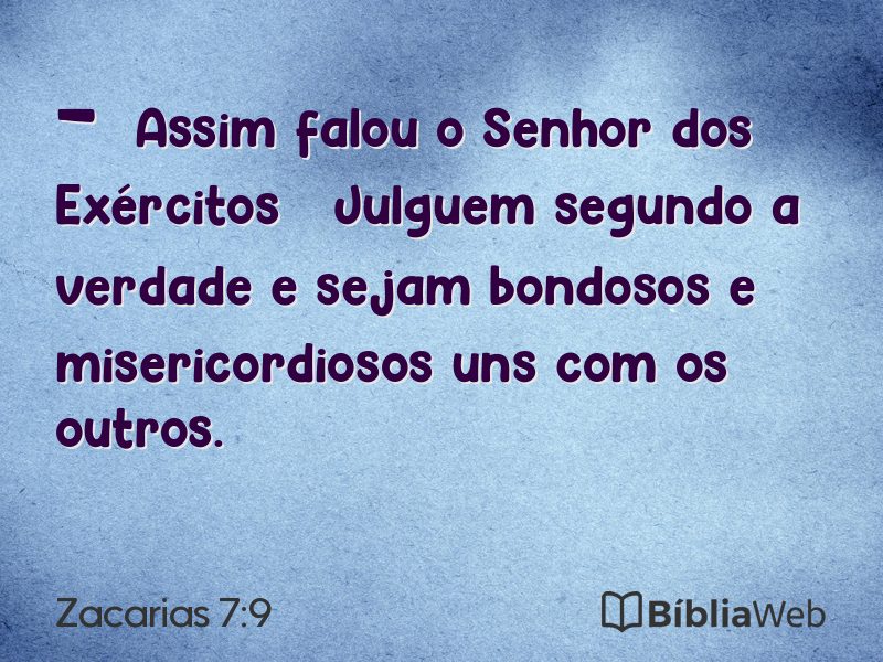 Zacarias 7:9 em imagem para compartilhar
