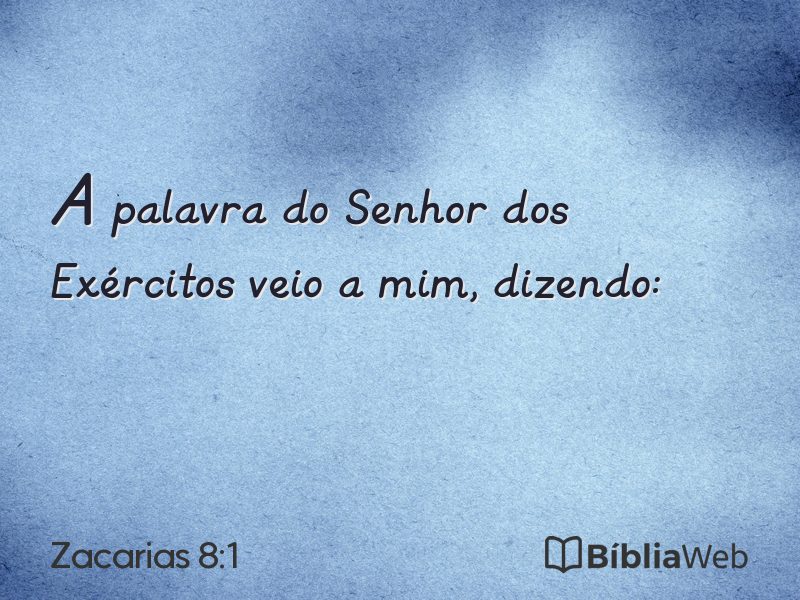 Zacarias 8:1 em imagem para compartilhar