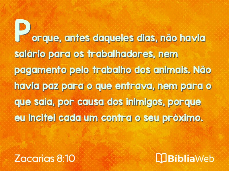 Zacarias 8:10 em imagem para compartilhar