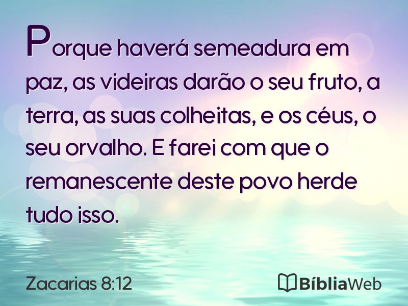 Zacarias 8:12 em imagem para compartilhar