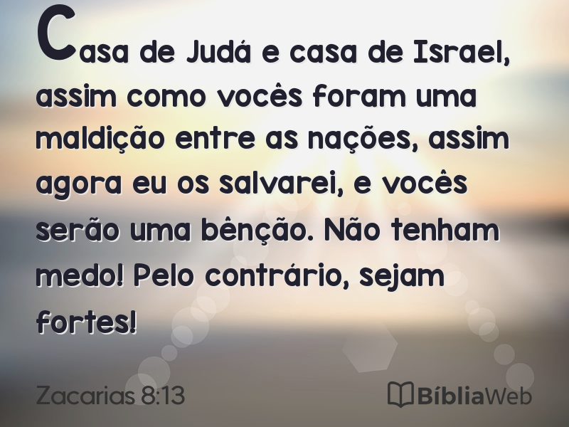 Zacarias 8:13 em imagem para compartilhar