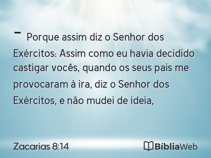 Zacarias 8:14 em imagem para compartilhar