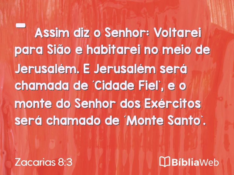 Zacarias 8:3 em imagem para compartilhar