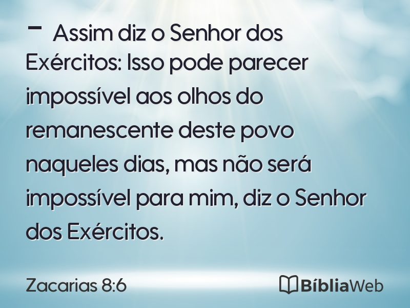 Zacarias 8:6 em imagem para compartilhar