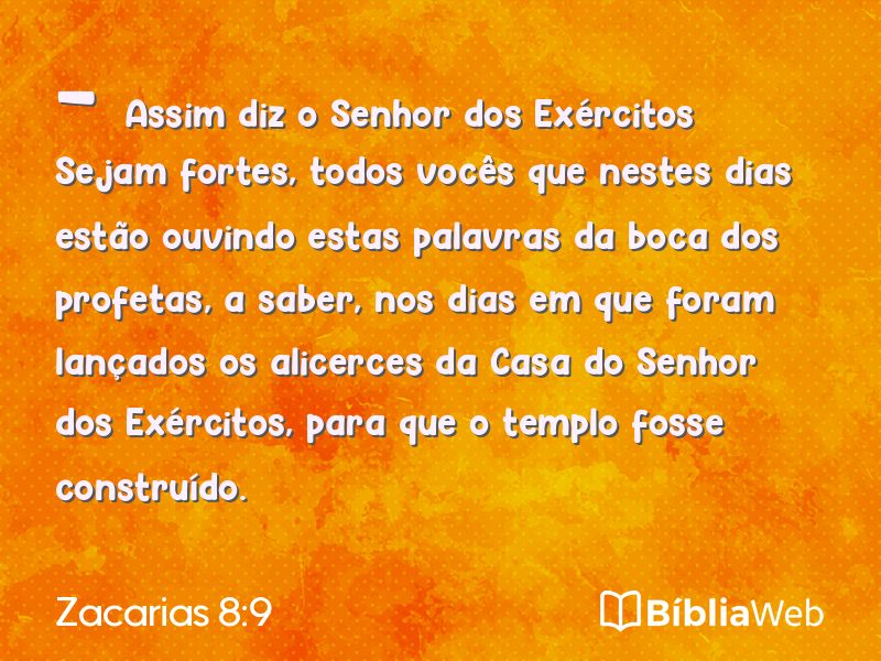 Zacarias 8:9 em imagem para compartilhar