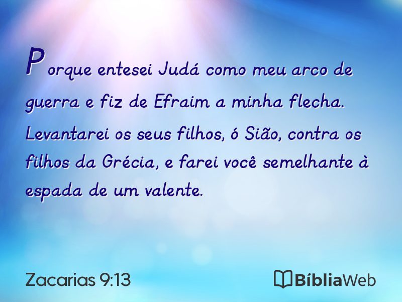 Zacarias 9:13 em imagem para compartilhar