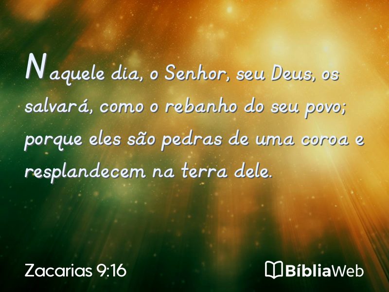 Zacarias 9:16 em imagem para compartilhar