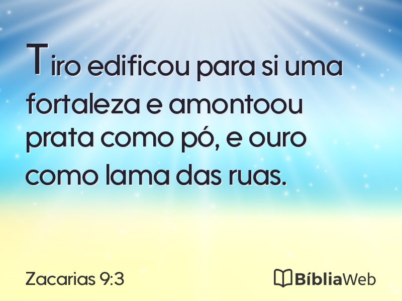 Zacarias 9:3 em imagem para compartilhar