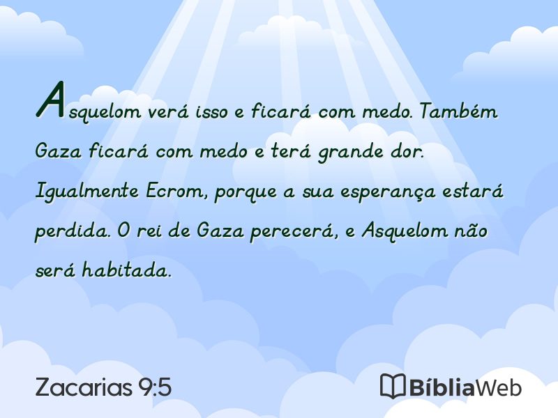 Zacarias 9:5 em imagem para compartilhar