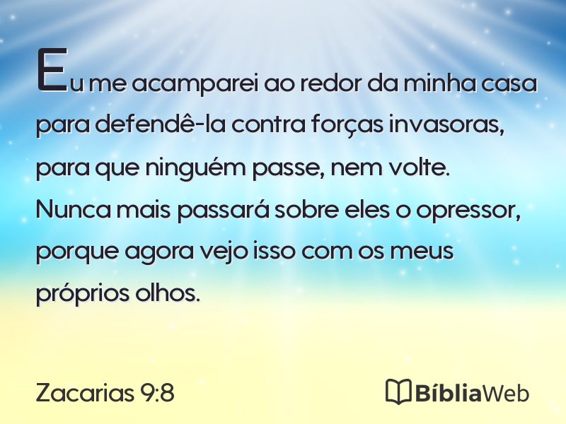 Zacarias 9:8 em imagem para compartilhar