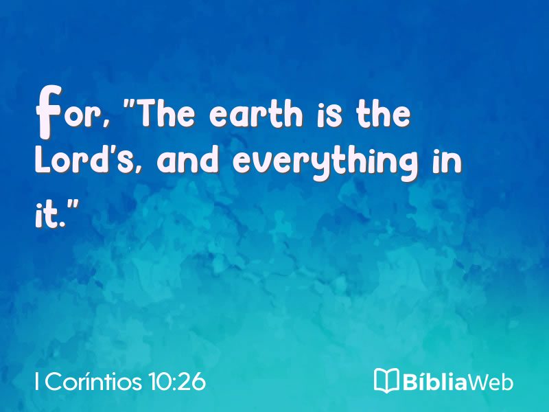 I Coríntios 10:26 em imagem para compartilhar
